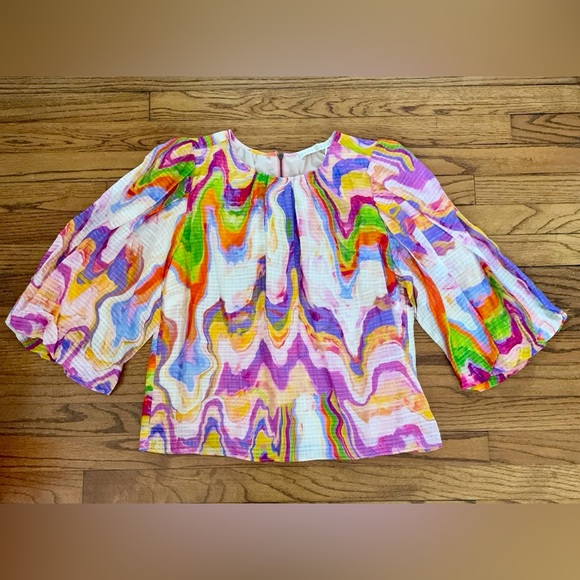 Marie Oliver Tops - Marie Oliver Harly Pastel Marble Top Style 1H7-177-212B Women’s Small NEW W TAGS